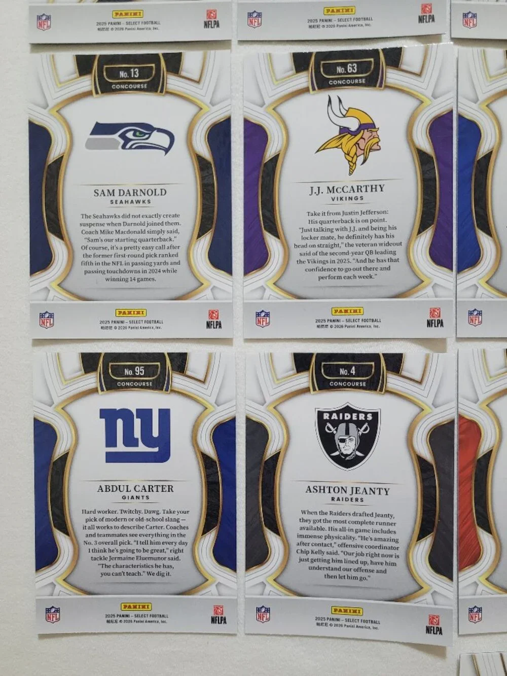 2025 Panini Select NFL Trading Card Lot Football 16 Cards